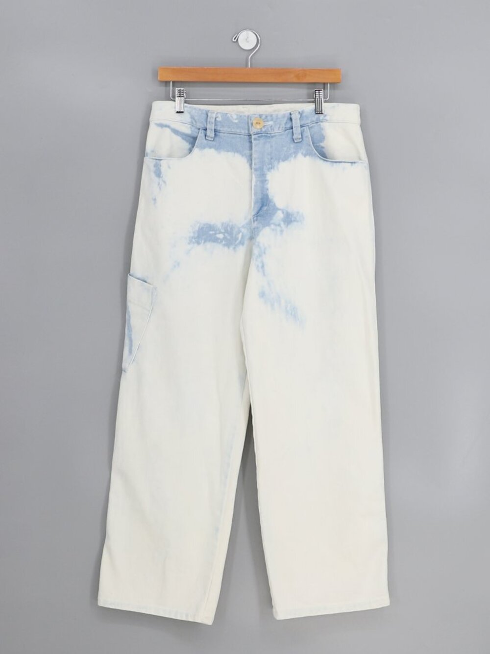 R.G.KANE Women's Carpenter Pants Tie Dye Washed Utility Jeans Size EU 12/US 8